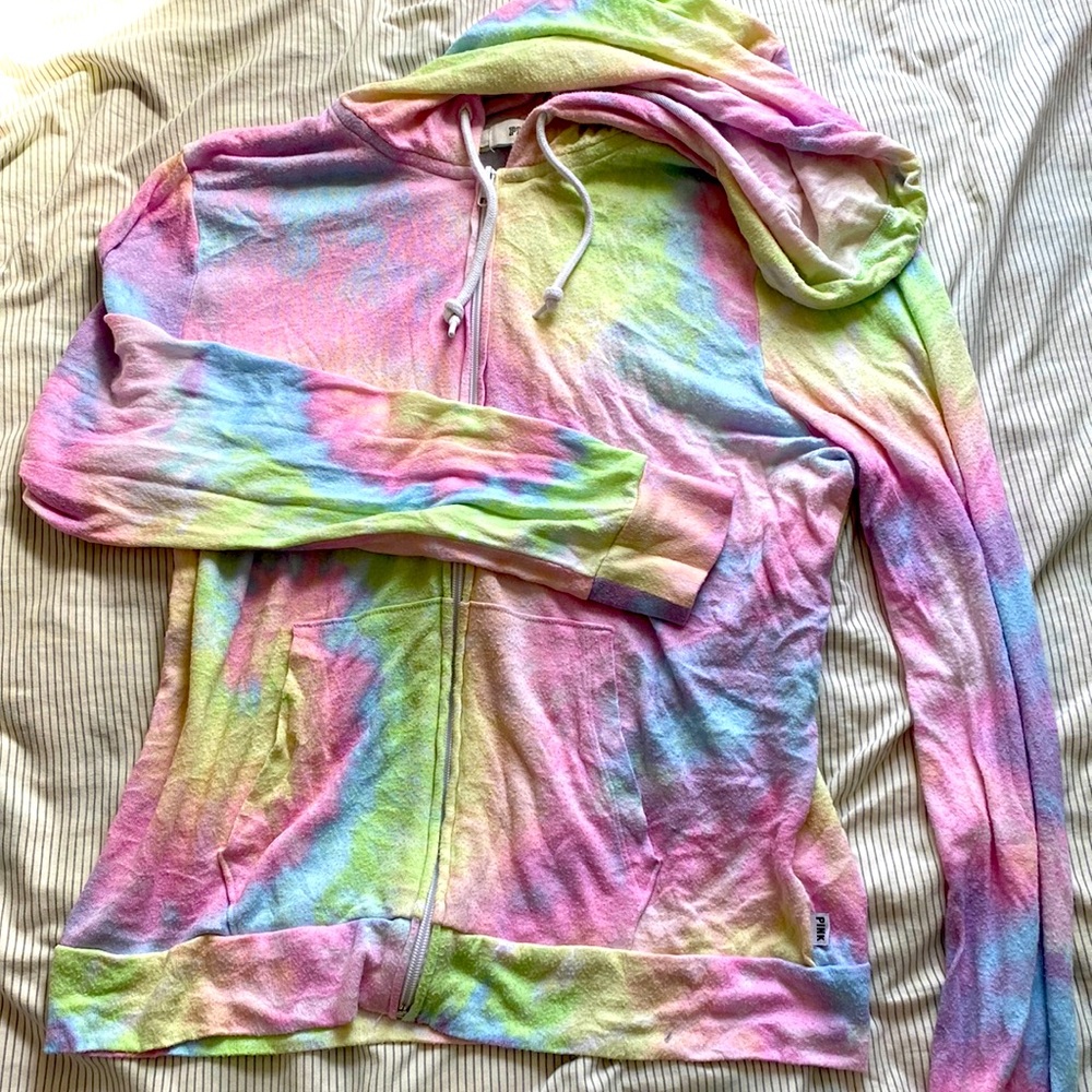 PINK - Victoria Secret tie dye zip up